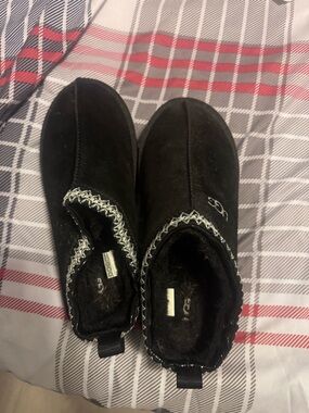 UGG Black Suede Fleece-Lined Slip-On Booties